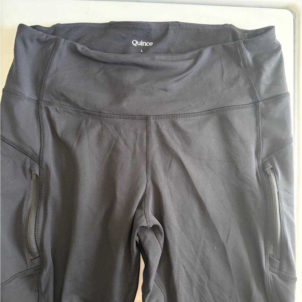 Quince Black Active Leggings
